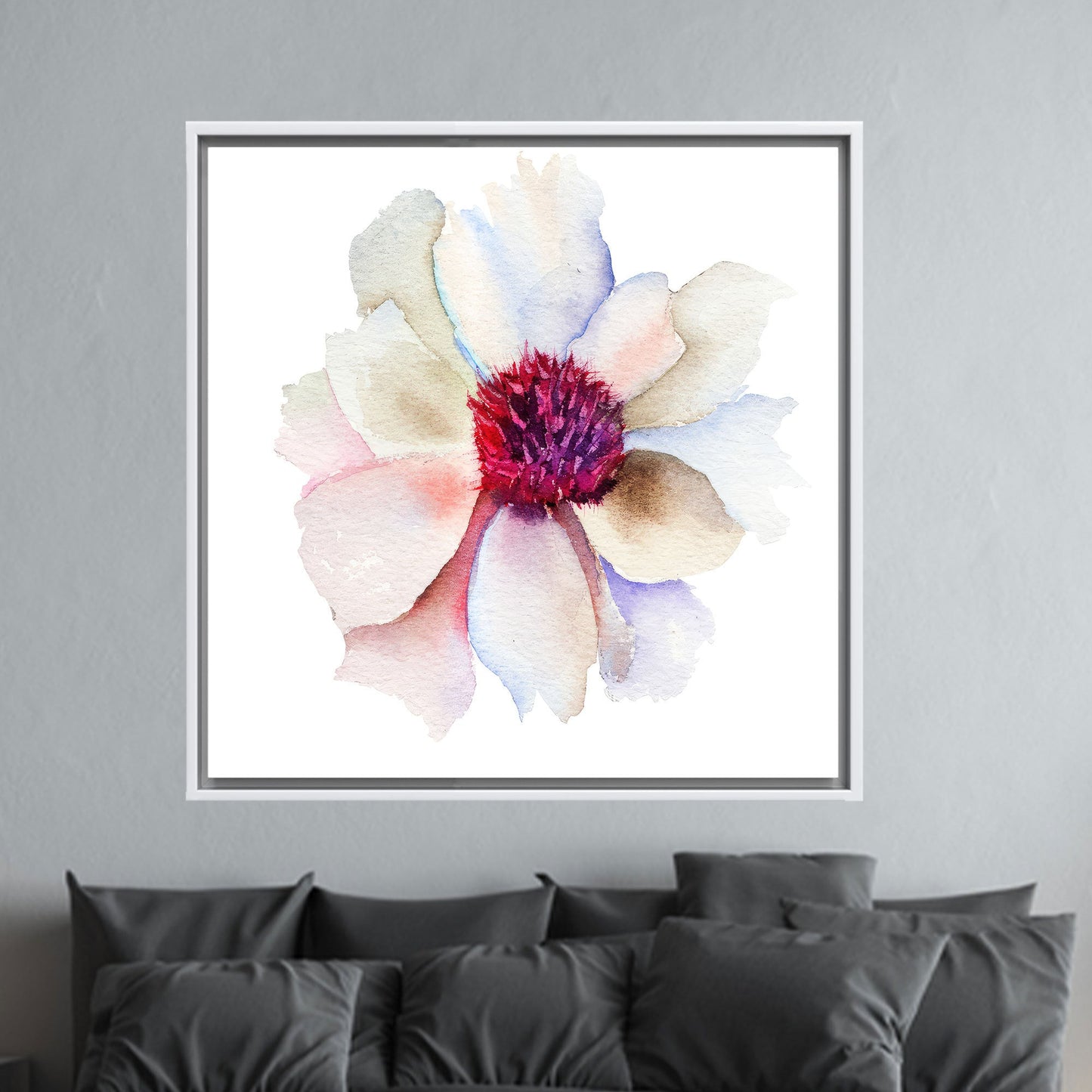 Floral 3D White Flower Canvas Print