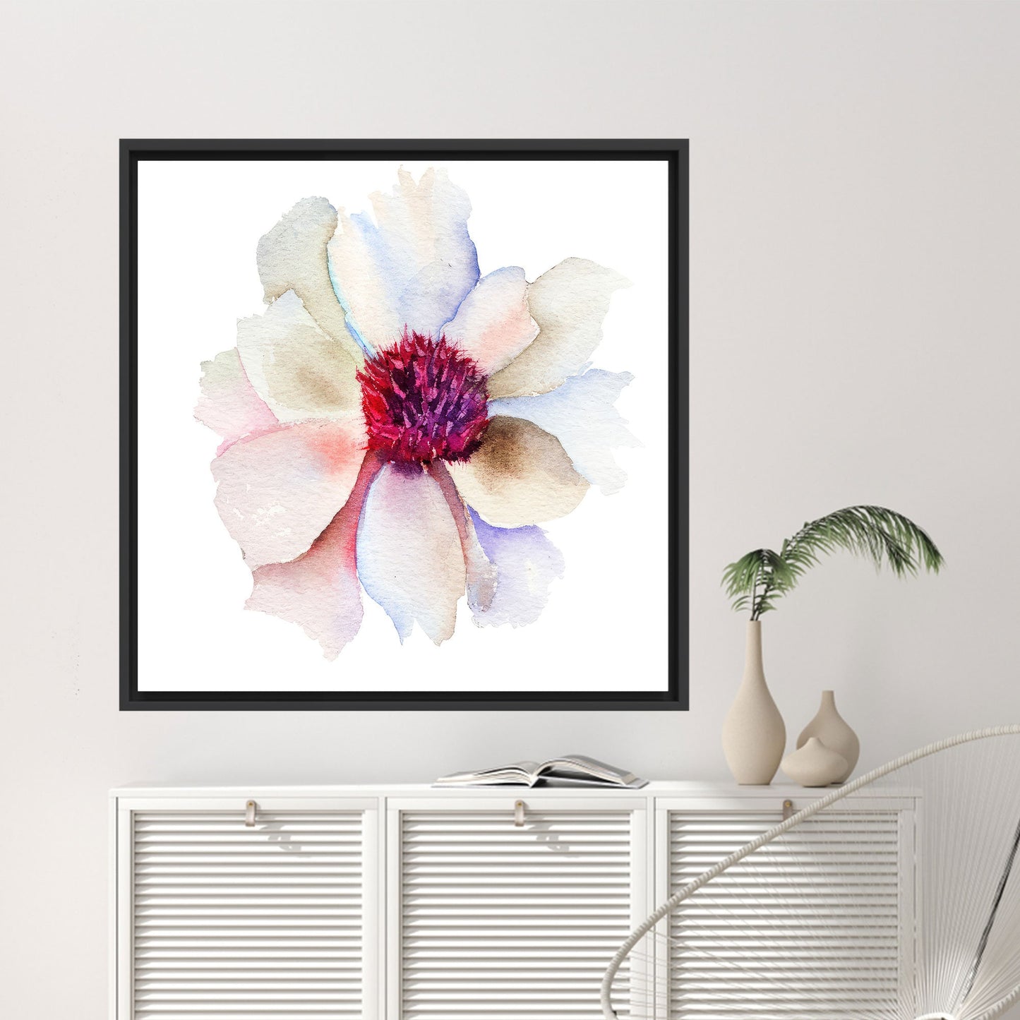 Floral 3D White Flower Canvas Print