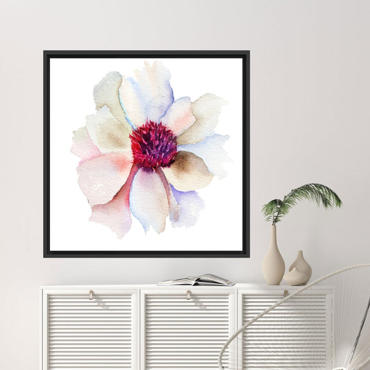 Floral 3D Printed Canvas Art - White Flower Canvas Wall Decor for Room