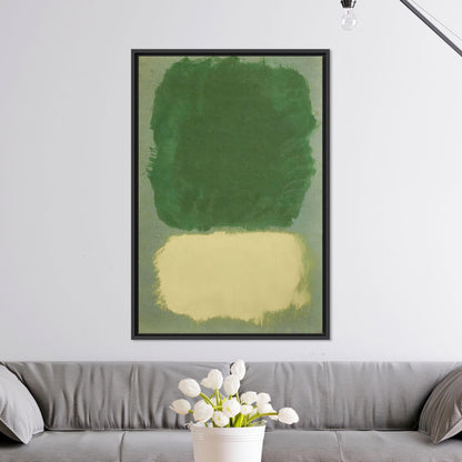 Beige and Green Abstract Rothko Canvas Print