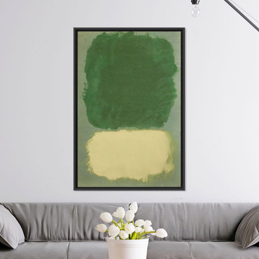 Modern Beige and Green Canvas Art, Abstract Rothko Inspired Wall Decor, Minimal Color Field