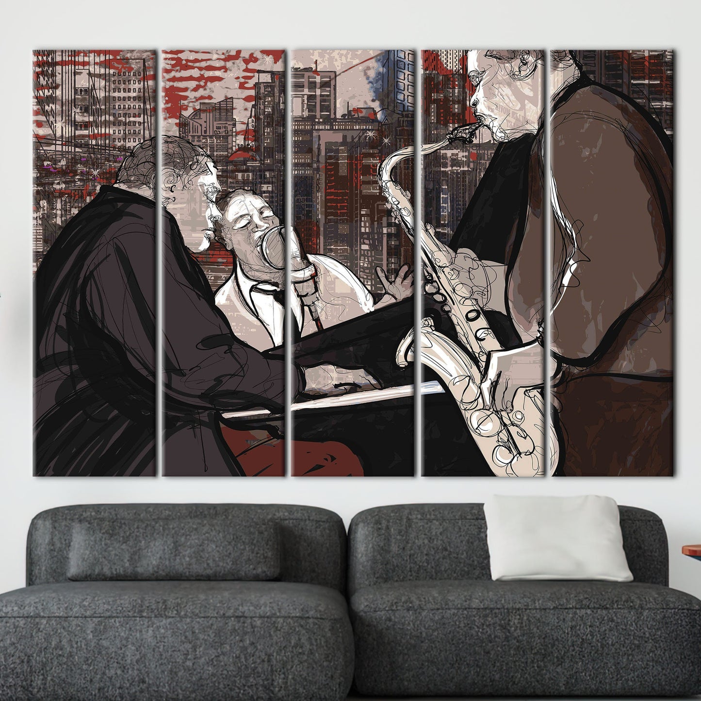 Jazz Musicians Painting Music Saxophone Canvas Print