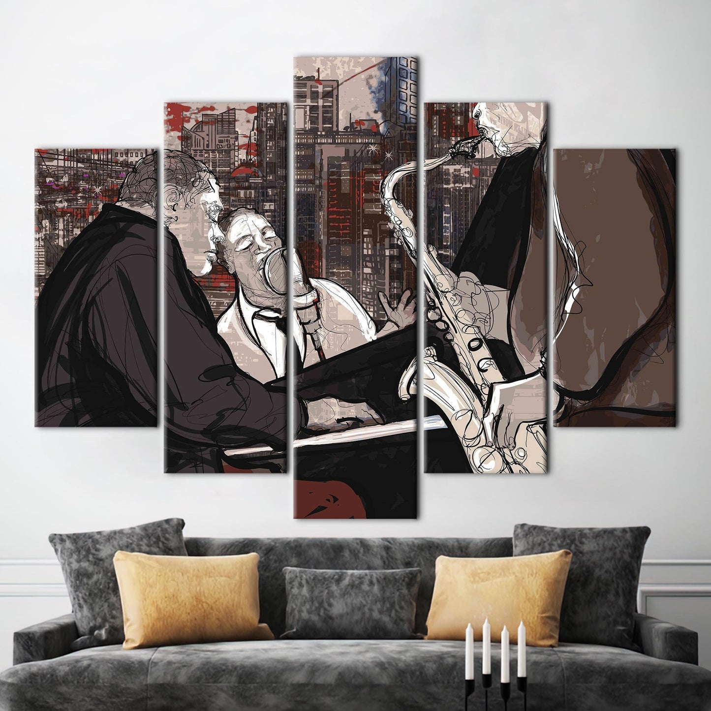 Jazz Musicians Painting Music Saxophone Canvas Print