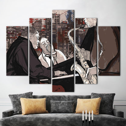 Jazz Musicians Painting Music Saxophone Canvas Print