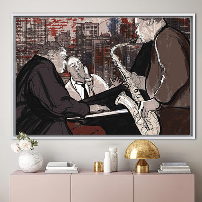 Jazz Musicians Painting Music Saxophone Canvas Print