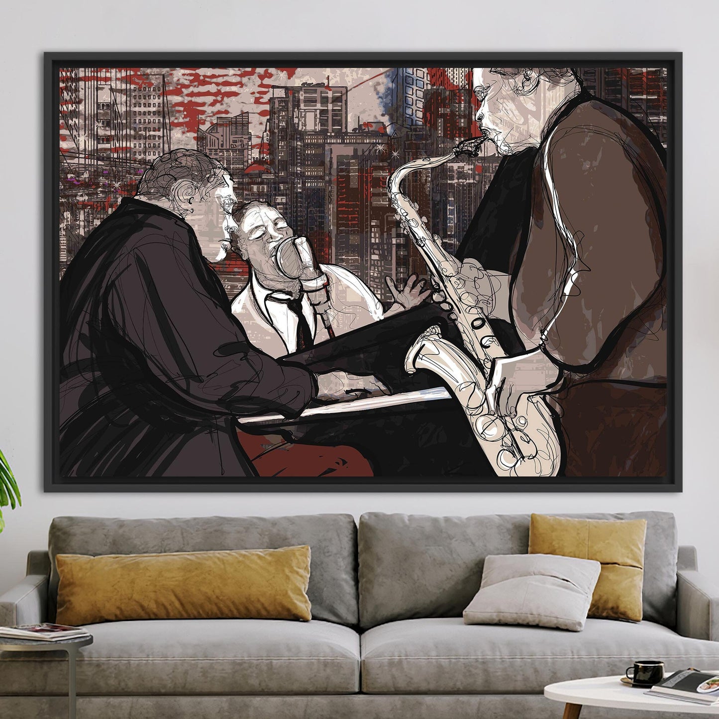 Jazz Musicians Painting Music Saxophone Canvas Print