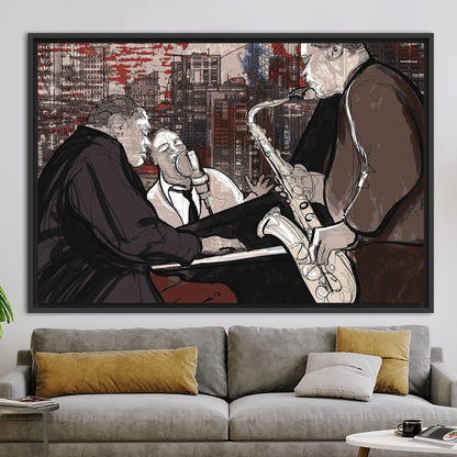 Jazz Musicians Painting Music Saxophone Canvas Print