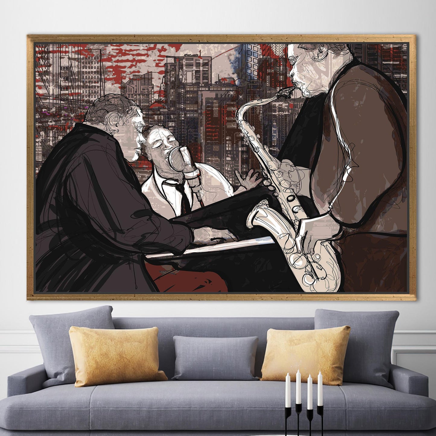 Jazz Musicians Painting Music Saxophone Canvas Print