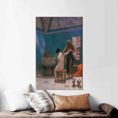 Bath by Leon Gerome Naked Canvas Print