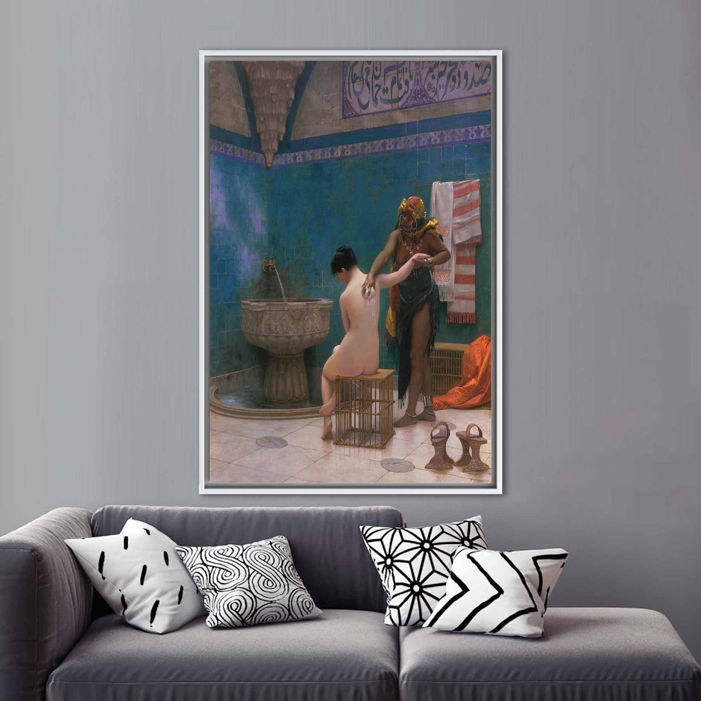 Bath by Leon Gerome Naked Canvas Print
