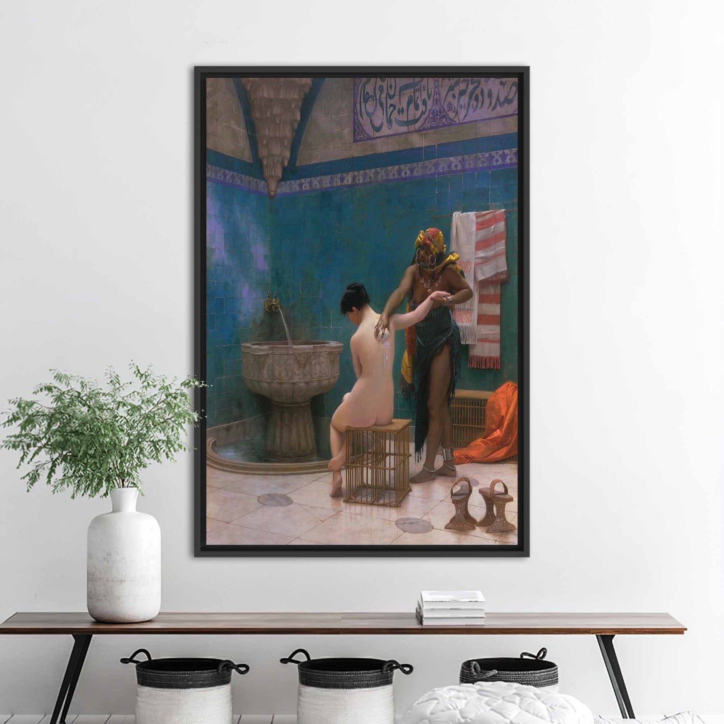 Bath by Leon Gerome Naked Canvas Print