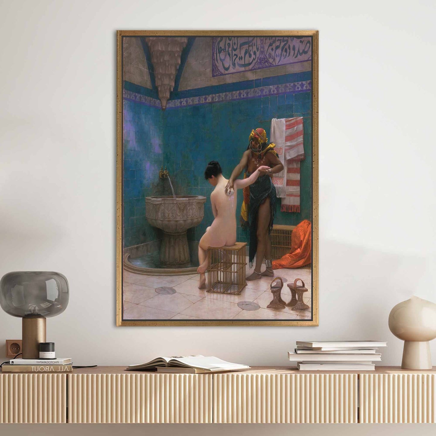 Bath by Leon Gerome Naked Canvas Print