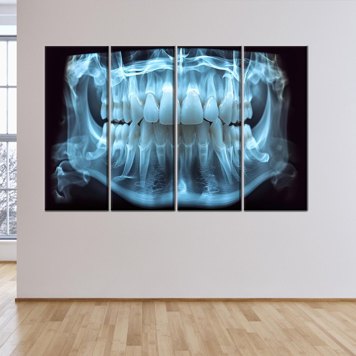 Blue Dental X-ray Tooth Anatomy Canvas Print