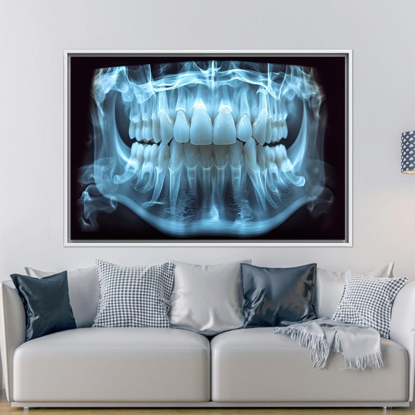 Blue Dental X-ray Tooth Anatomy Canvas Print
