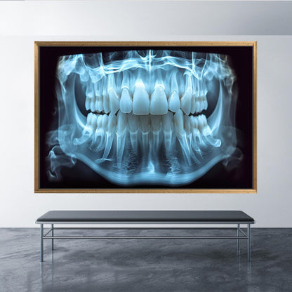 Blue Dental X-ray Tooth Anatomy Canvas Print