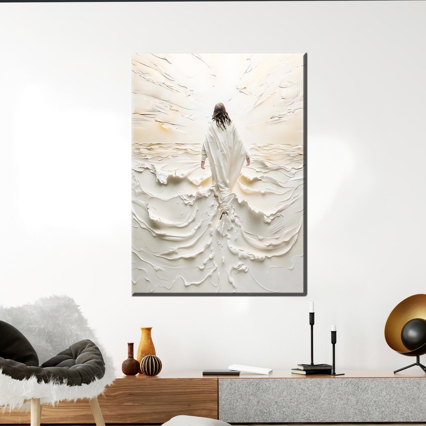 Spiritual Light Walk Abstract Jesus Canvas Print