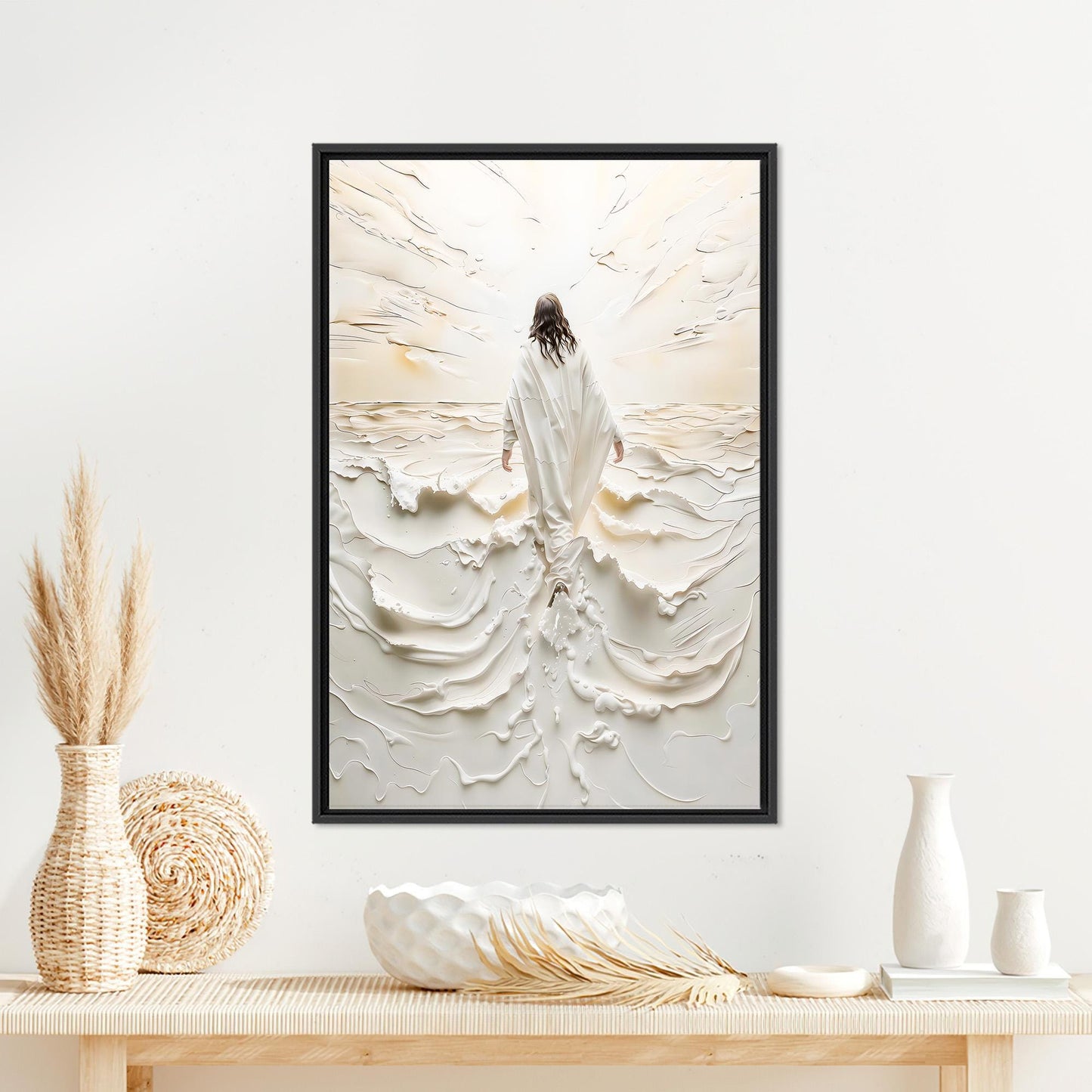 Spiritual Light Walk Abstract Jesus Canvas Print