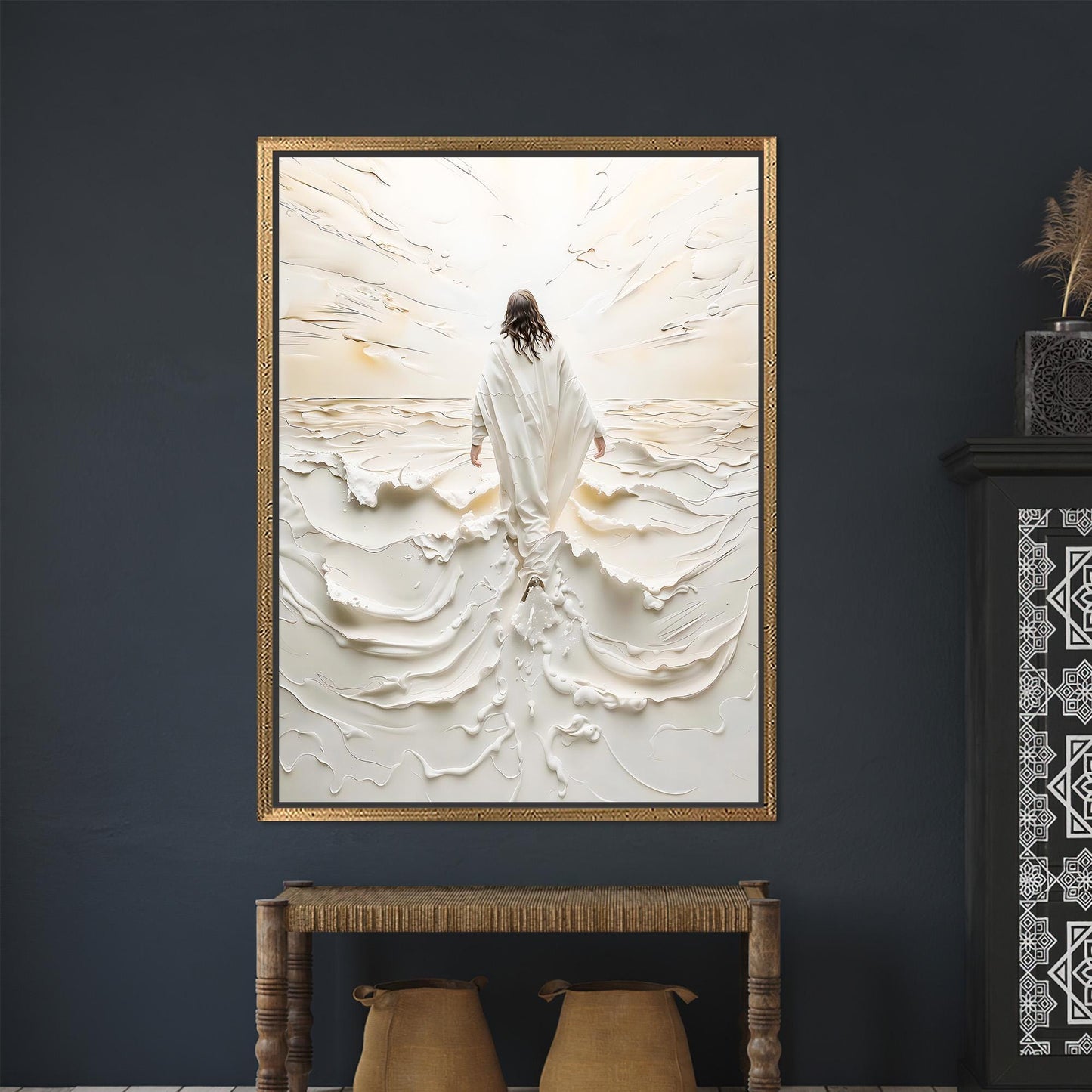 Spiritual Light Walk Abstract Jesus Canvas Print