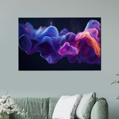 Abstract Blue Purple Smoke Digital Canvas Print