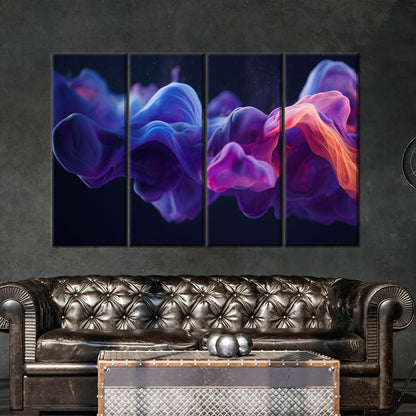 Abstract Blue Purple Smoke Digital Canvas Print
