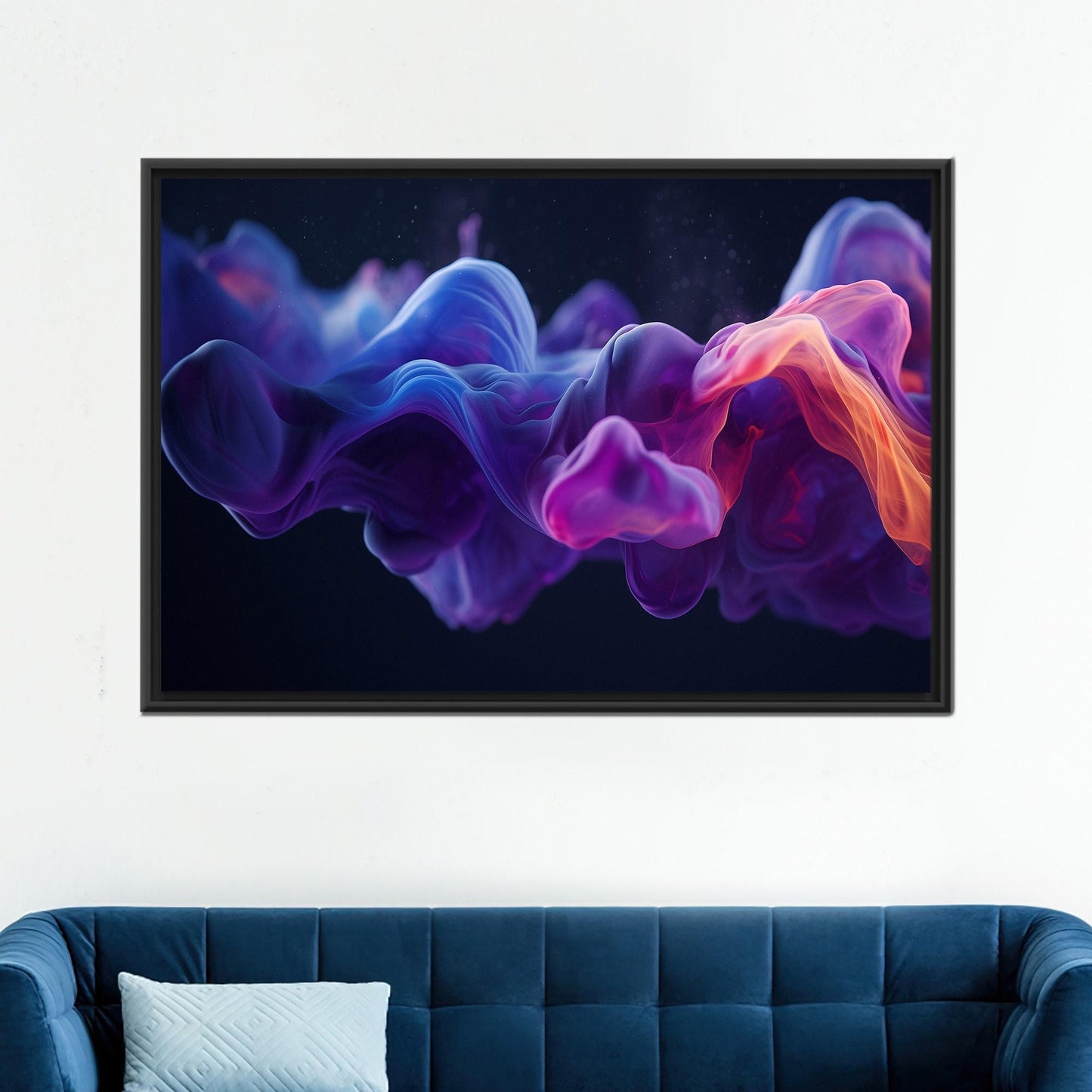 Abstract Blue Purple Smoke Digital Canvas Print