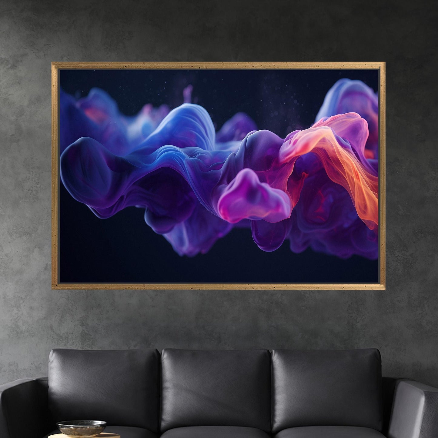 Abstract Blue Purple Smoke Digital Canvas Print