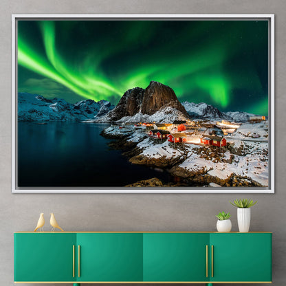 Northern Lights Landscape Lofoten Canvas Print