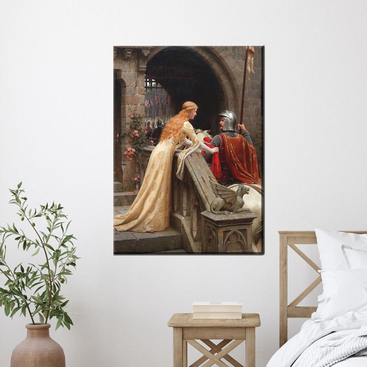 Medieval Romance Knight and Lady Canvas Print