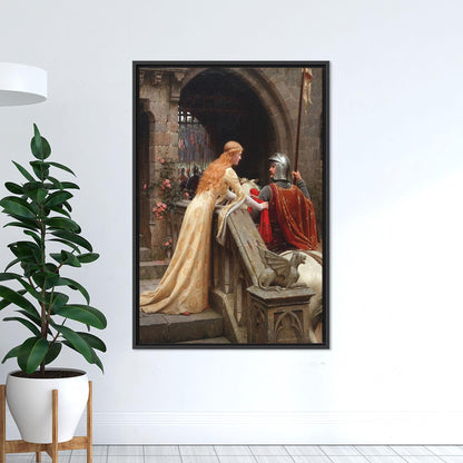 Medieval Romance Knight and Lady Canvas Print