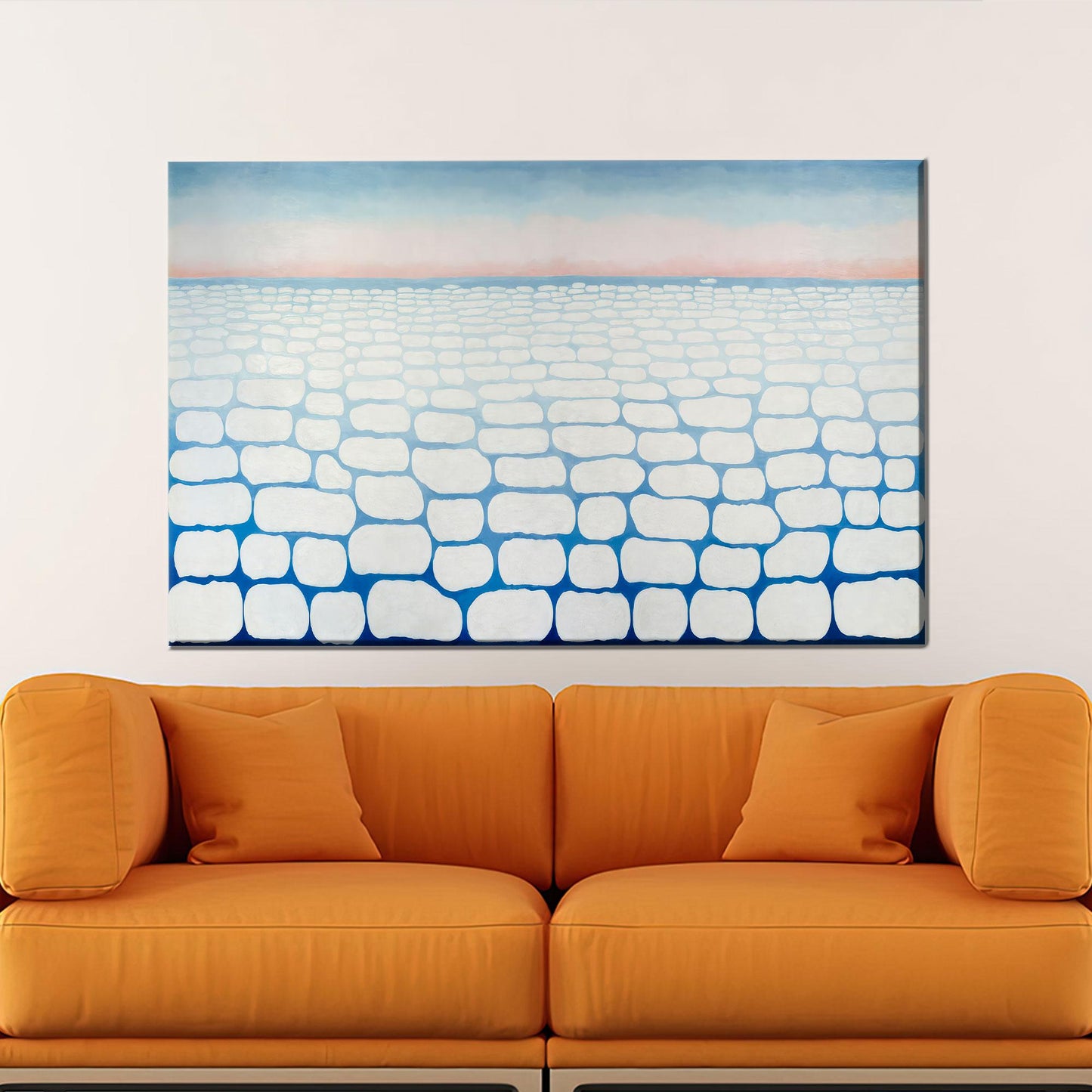 White Ice Pattern Abstract Snow Canvas Print