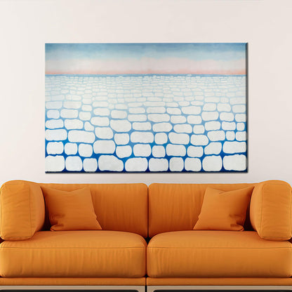 White Ice Pattern Abstract Snow Canvas Print