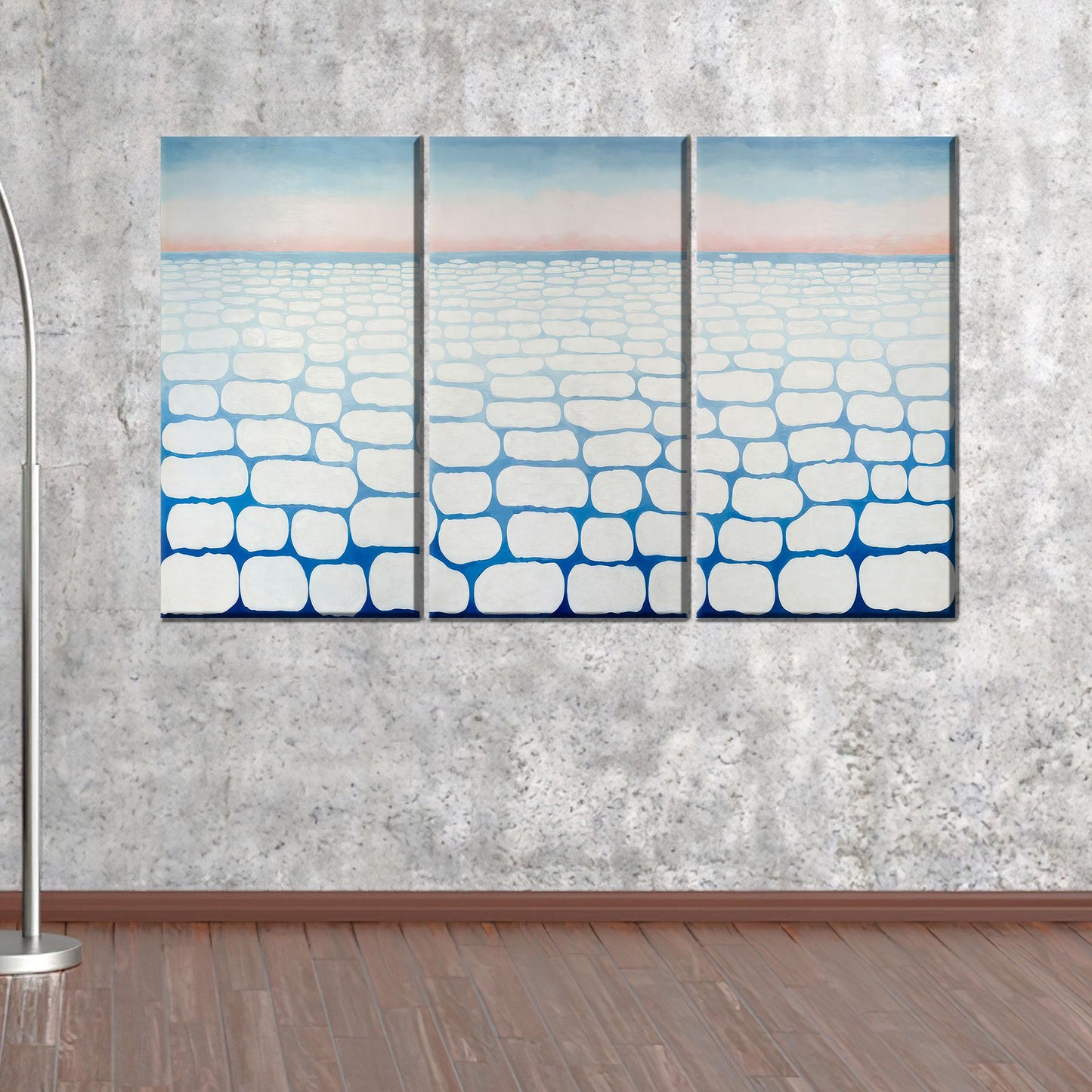 White Ice Pattern Abstract Snow Canvas Print