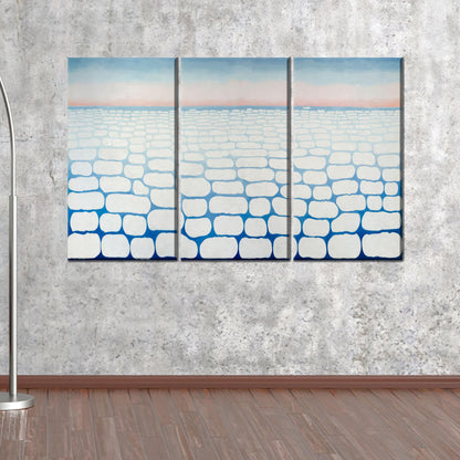 White Ice Pattern Abstract Snow Canvas Print