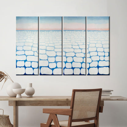 White Ice Pattern Abstract Snow Canvas Print