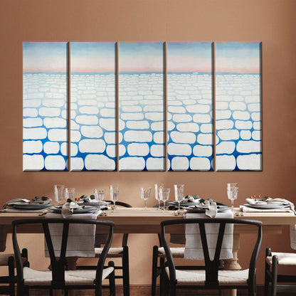 White Ice Pattern Abstract Snow Canvas Print