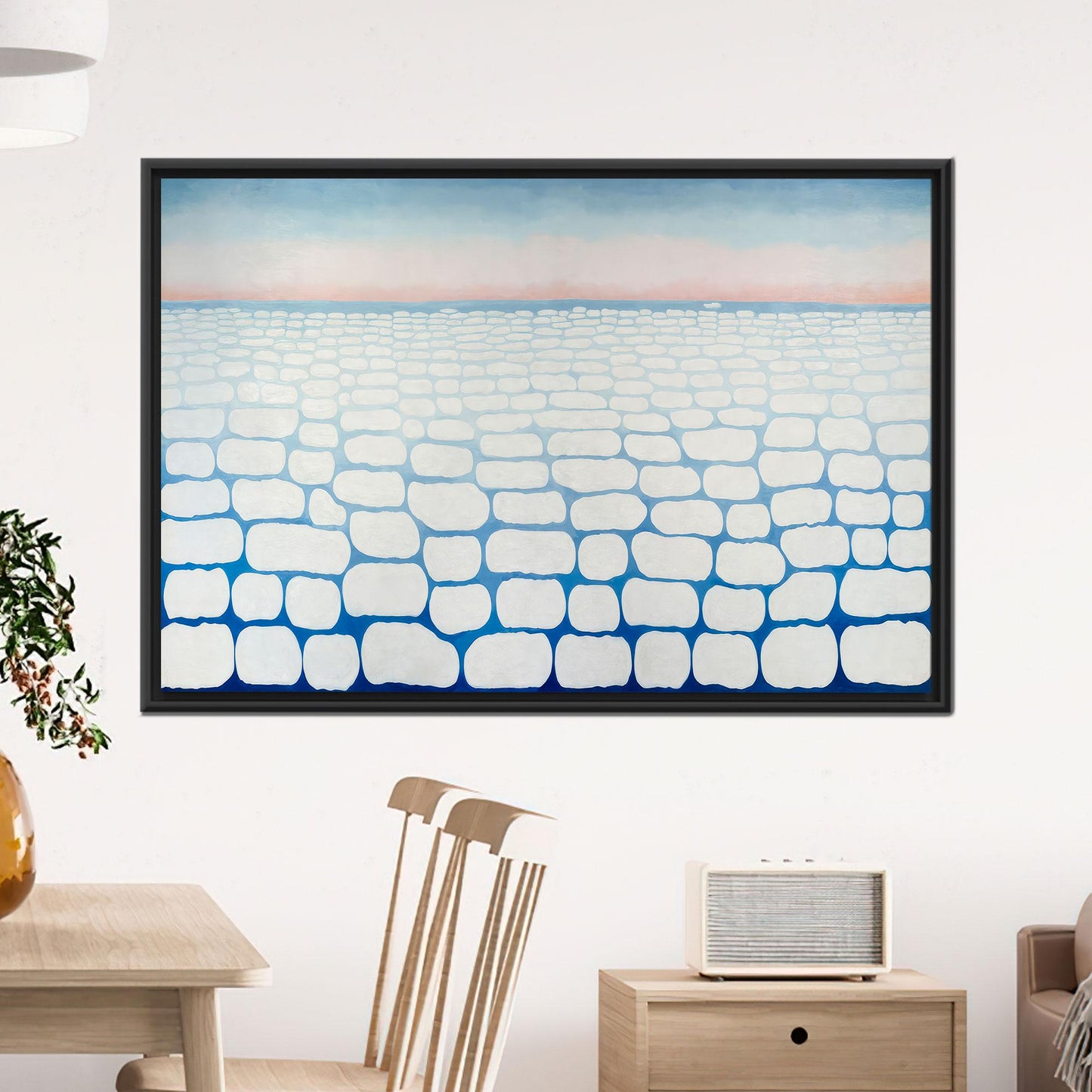 White Ice Pattern Abstract Snow Canvas Print