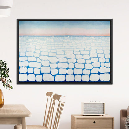 White Ice Pattern Abstract Snow Canvas Print