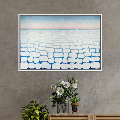 White Ice Pattern Abstract Snow Canvas Print