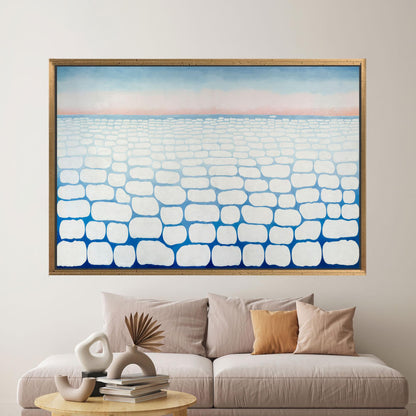 White Ice Pattern Abstract Snow Canvas Print