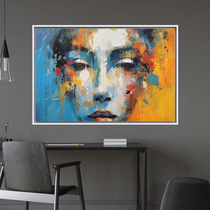 Bold Blue and Yellow Abstract Canvas Print