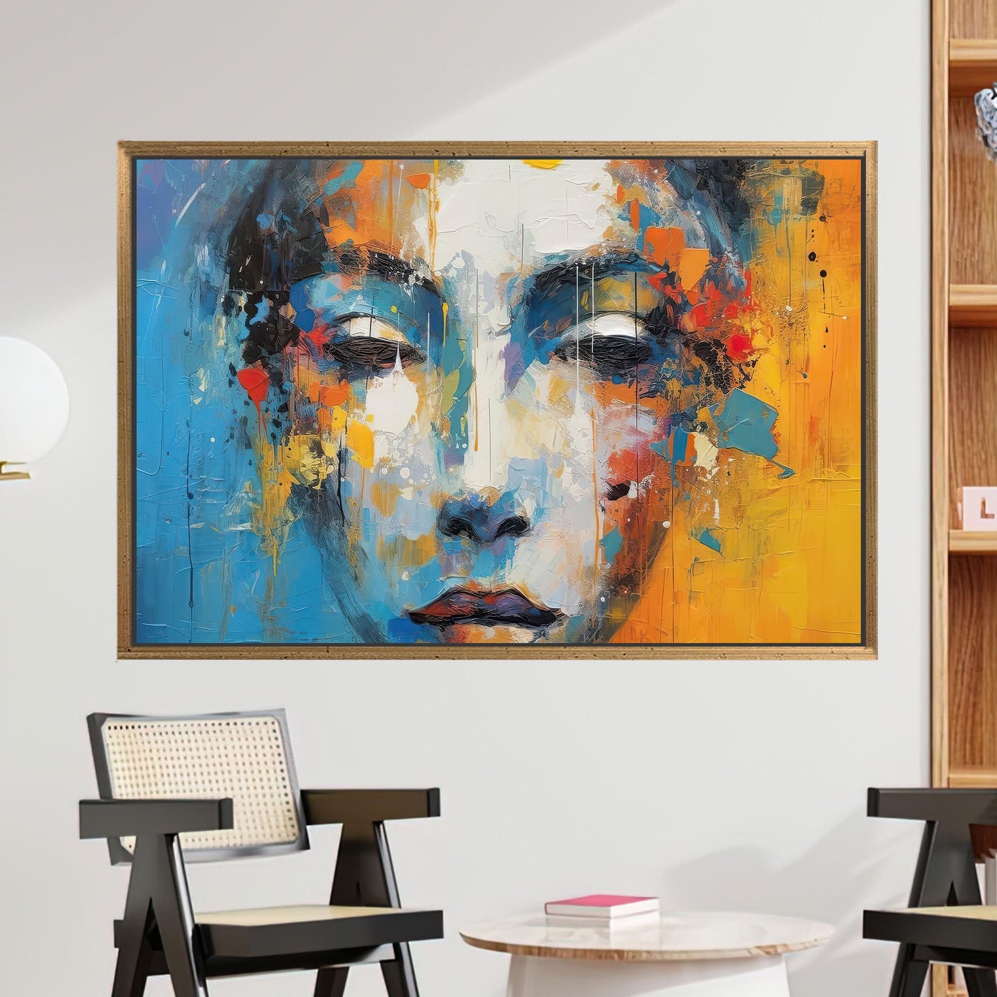 Bold Blue and Yellow Abstract Canvas Print