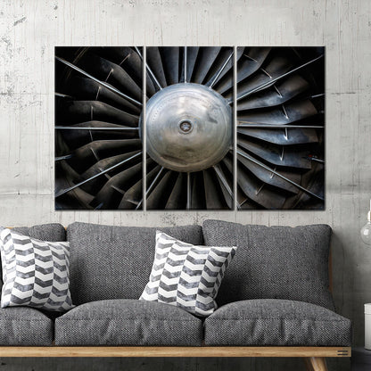 Jet Engine Fan Industrial Turbine Canvas Print