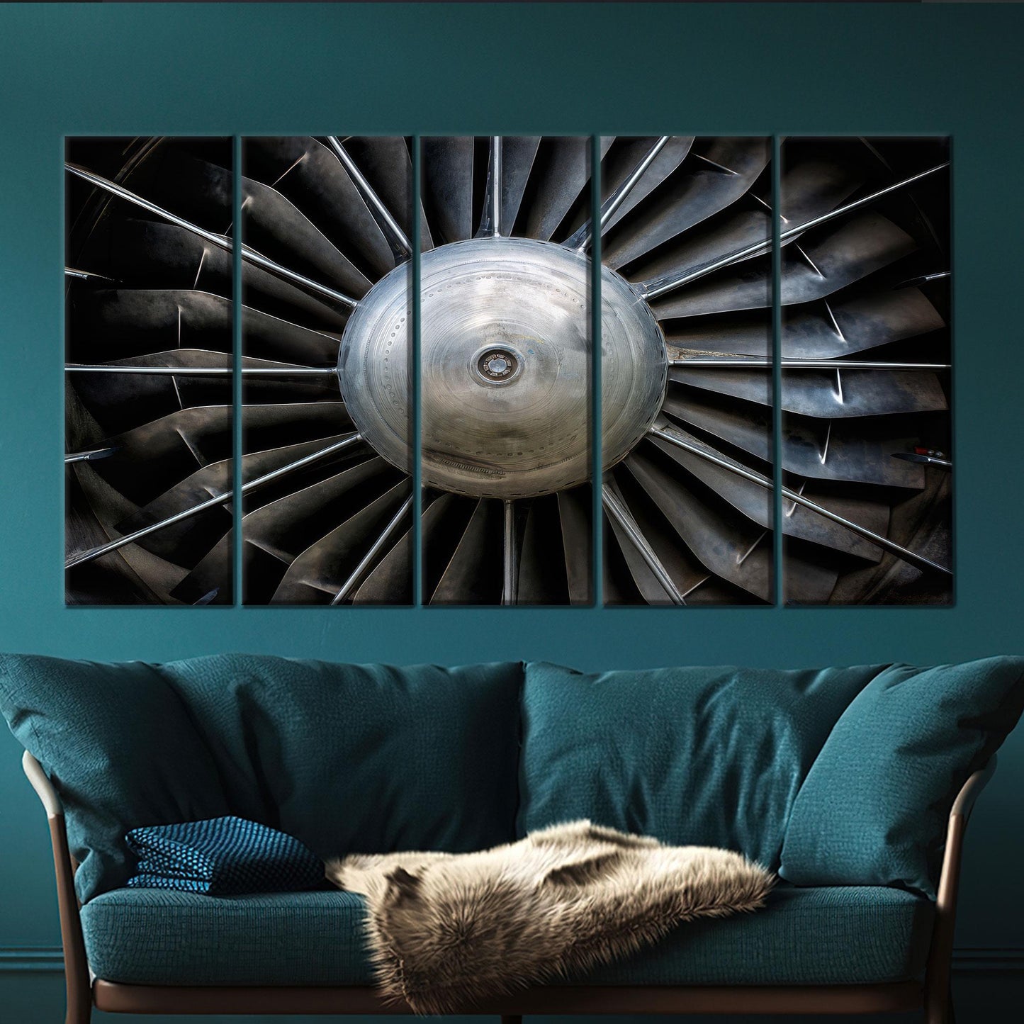 Jet Engine Fan Industrial Turbine Canvas Print
