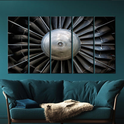 Jet Engine Fan Industrial Turbine Canvas Print