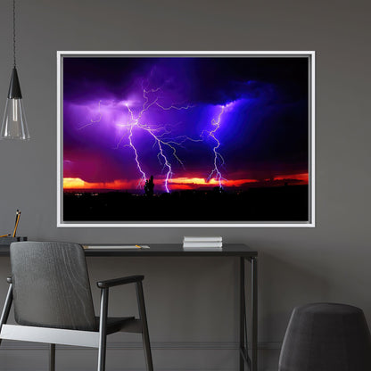 Purple Sky Thunder Lightning Storm Canvas Print