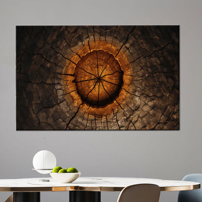 Tree Ring Abstract Burnt Wood Canvas Print