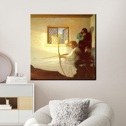 Historical Archer Dramatic Window Light Canvas Print