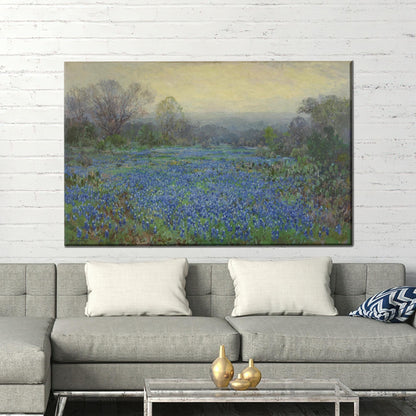 Bluebonnet Field Impressionist Wildflower Meadow Canvas Print
