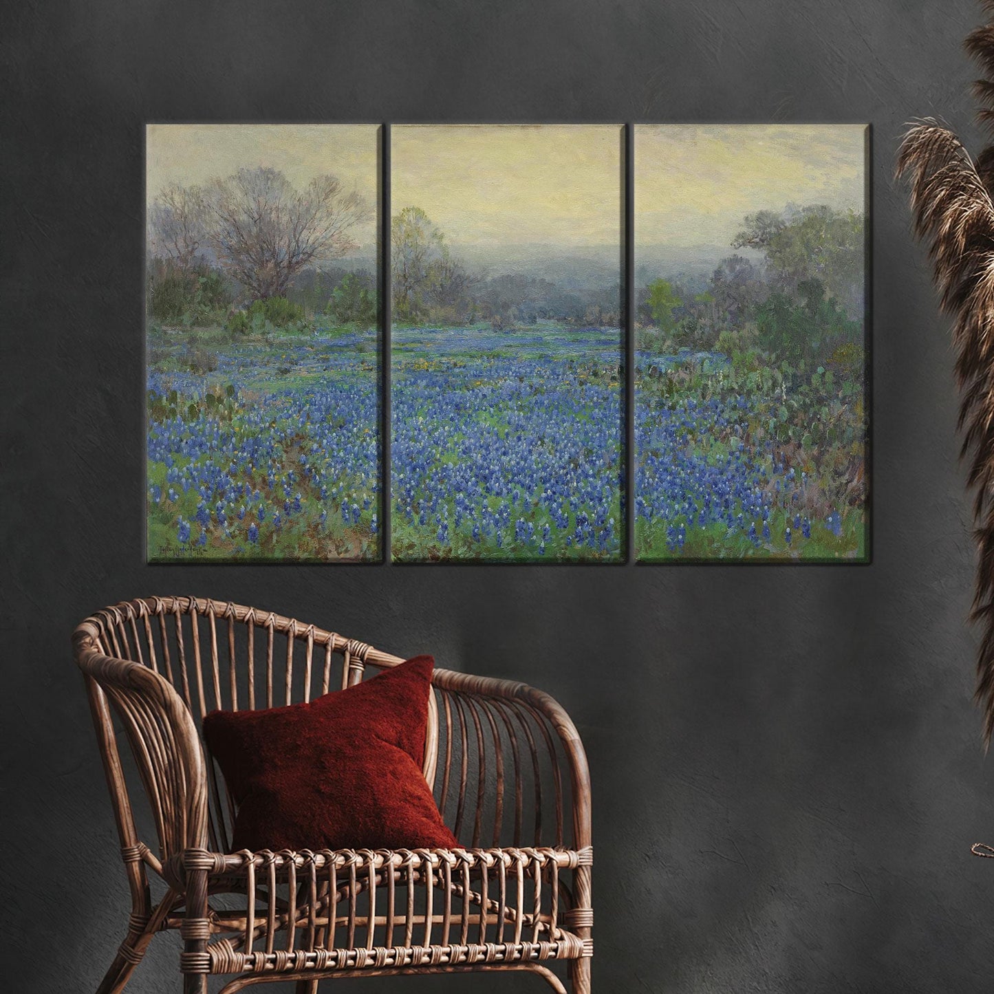 Bluebonnet Field Impressionist Wildflower Meadow Canvas Print