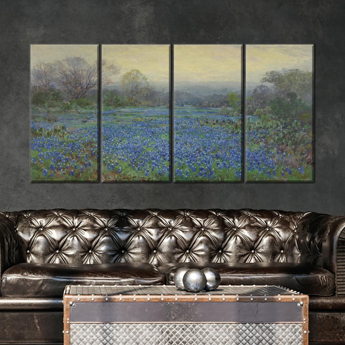 Bluebonnet Field Impressionist Wildflower Meadow Canvas Print